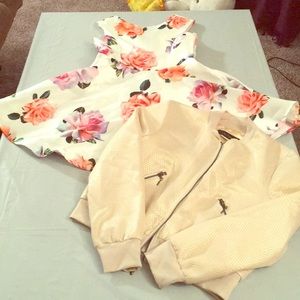 Un Deux Trois Girls White and Floral Dress